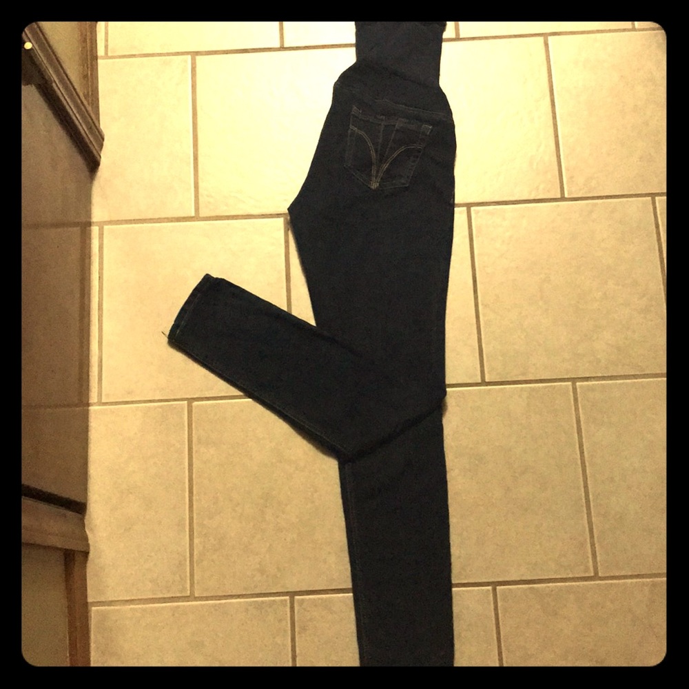 Indigo blue maternity denim